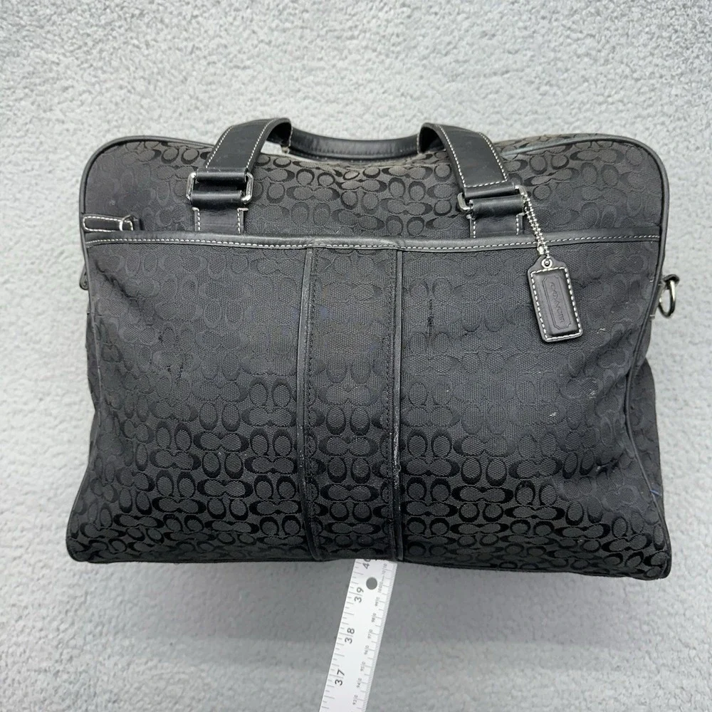 Coach Signature Black Briefcase Business Attache Laptop Bag w/o Shoulder Strap
